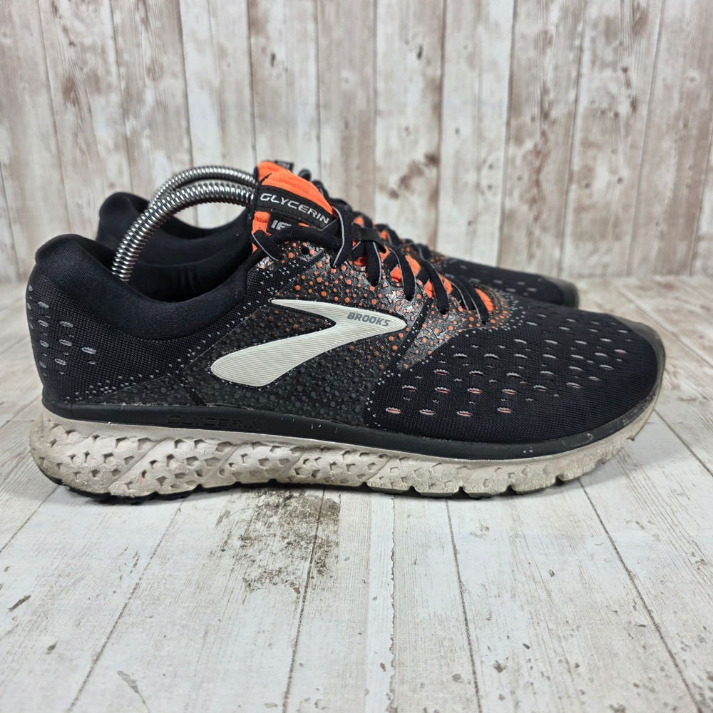Brooks Glycerin 16 Mens Running Shoes Black Orange 1102891D069 Size‎ 10 Medium D